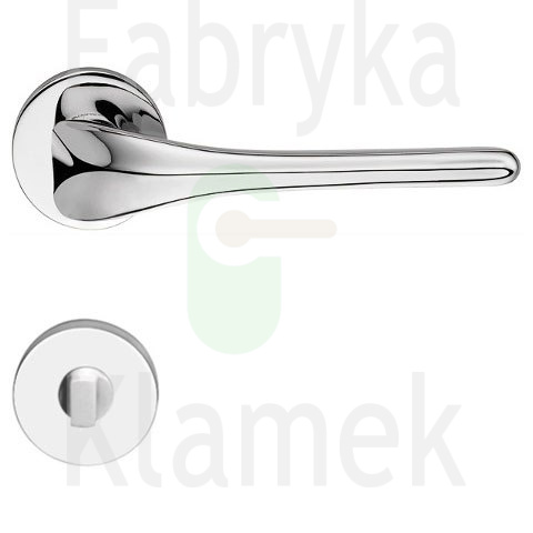 Klamka Spirit 023 z rozetą WC CR chromowana błyszcząca Klamka Spirit 023 z rozetą WC CR chromowana błyszcząca