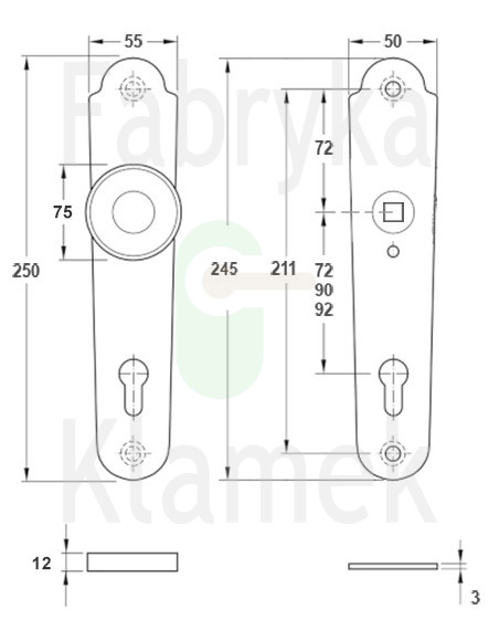 Klamko-gałka zewnętrzna Abella 4300A/B Klamko-gałka zewnętrzna Abella 4300A/B