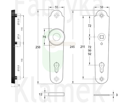 Klamko-gałka zewnętrzna Abella 4300A/B Klamko-gałka zewnętrzna Abella 4300A/B
