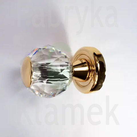 Gałka kryształowa VERONICA 900PR z rozetą na wkładkę OZ - pozłacana Gałka kryształowa VERONICA 900PR z rozetą na wkładkę OZ - pozłacana