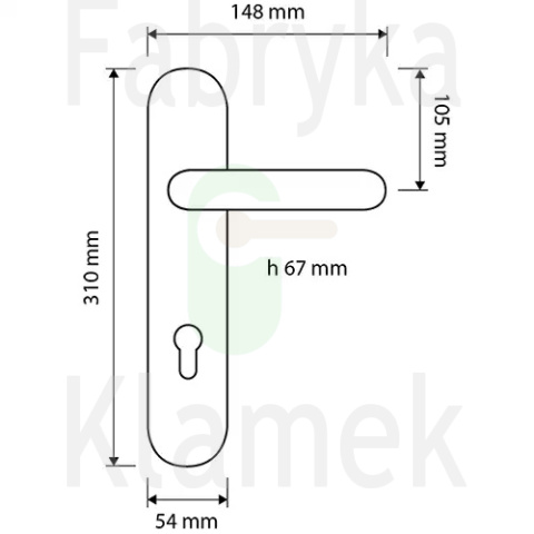 Klamka Aisha 1650 Small z otworem na wkladkę Klamka Aisha 1650 Small z otworem na wkladkę