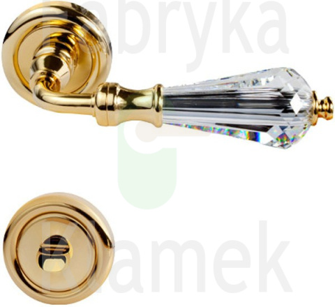 Klamka Veronica 103 z blokadą WC, kolor OZ pozłacany błyszczący Klamka Veronica 103 z blokadą WC, kolor OZ pozłacany błyszczący