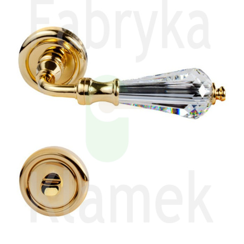 Klamka Veronica 103 z blokadą WC, kolor OZ pozłacany błyszczący Klamka Veronica 103 z blokadą WC, kolor OZ pozłacany błyszczący
