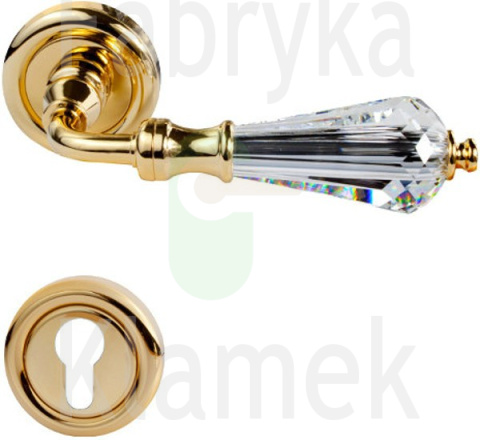 Klamka Veronica 103 z rozetą na wkładkę, kolor OZ pozłacany błyszczący Klamka Veronica 103 z rozetą na wkładkę, kolor OZ pozłacany błyszczący